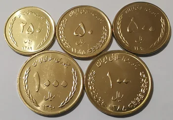 Irano monetų nauja unc 50-100-250-500-1000 medžiagas, Pilnas Komplektas 5 vnt Originali Monetų Nekilnojamojo Originalios Monetos