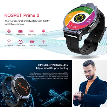 Kospet-Prime 2 Smart Watch Telefono 2.1 colio 13MP Pasukti Fotoaparato 480x480 Ekrano 