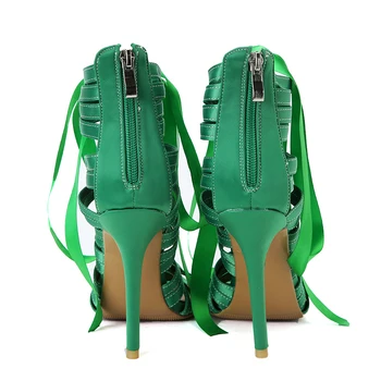 Olomm Naujas Moterų Gladiatorių Sandalai Seksualus Groži Plonas Aukštakulnius Sandalus Atidaryti Tne Žaliųjų Partijos Prom Batai Moterims MUS Plus Size 4-15