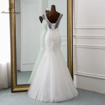 PoemsSongs Seksualus backless blizgučiais nėrinių vestuvių suknelė 2020 skraiste mariage Vestido de noiva Undinė vestuvių suknelės, chalatas de mariee