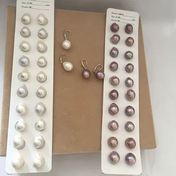 Pobūdžio gėlavandenių perlų auskarai su 925 sidabro kablys,AA pobūdžio baroko Perlas nr. suremontuotas,yra 11-12 mm, dideli baroko perlo auskaru