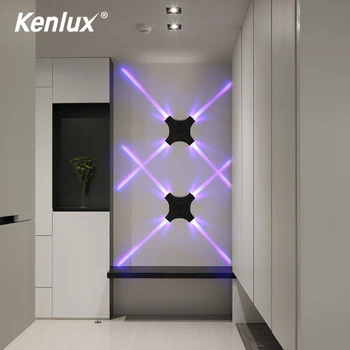 Patalpų kambarį Led sienos lempa 12W RGB septynių spalvų automatiškai keisti sienos lempos dekoratyvinis miegamasis, vonios kambarys ktv baras žibintai