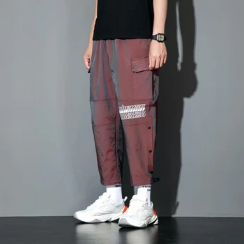 ZAZOMDE Streetwear Krovinių Kelnės Vyrams Atspindintis Prarasti Hip-Hop Atsitiktinis Pants Mens Haremas Ziajać Harajuku Jogger Sweatpant Vyrų Kelnės