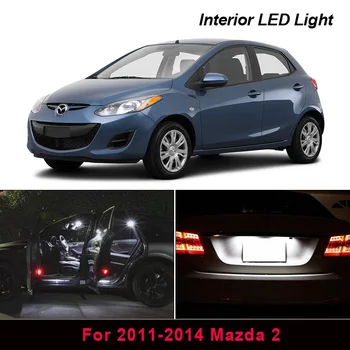 8 x Xenon Baltas Automobilis LED Lemputės Interjero Paketas Rinkinys 2011-M. Mazda 2 Atgal iki Žemėlapis Dome Kamieno Licenciją Plokštelės šviesos