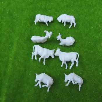 50pcs 1:150 UnPainted Balta Gyvulių Karvių N Masto