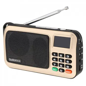 Rolton W405 Nešiojamų TF Kortelė USB FM Vyresnysis Radijo Garsiakalbis su skystųjų KRISTALŲ Ekranas žemų dažnių garsiakalbis MP3 Muzikos Grotuvas, Žibintuvėlis Lempos Patikrinti, ar PC