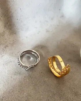 Europa, Amerika, Japonija 925 sterlingas sidabro žiedas Grandinės Lašas žiedas juvelyriniai dirbiniai moterų minimalistinio moterų dizaino ins internete celebrity žiedas
