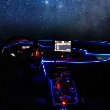 5 in 1 RGB LED dienos Šviesos Atmosfera Lempos Automobilių Vidaus išplanavimas, Šviesos Pluošto Juostelės Žibintai, Pagal Programą Nuotolinio Valdymo 6M