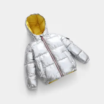 Berniukai žiemos paltai 2-7 metų amžiaus kūdikių, mergaičių drabužiai Storio vandeniui vaikams žiemos paltai Apkalos kosmoso sidabro visas rungtynes, outwear