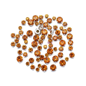 Sumaišykite ŠEŠIŲ DYDIS Mix Aukso geltonos Deimantų formos Stiklo Kristalų, cirkonio su letena 