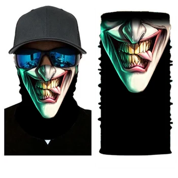 3D Kaukolė Joker Magija Bandana Viršūnes Dviračių Motociklų Balaclave Vyrų Neck Gaiter Vamzdis Šalikas Apdangalai, Žygiai Padengti Veidą Šalikai