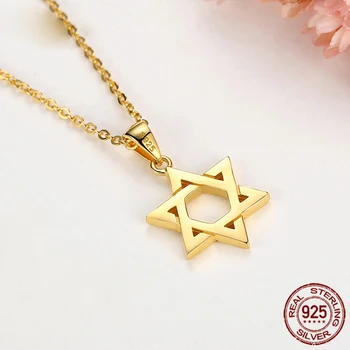 TONGZHE Collare Magen Žvaigždė Davidas 925 Sterlingas Sidabro Pakabukas Izraelio Grandinės Karoliai Moterų Judaica Žydų Derliaus Fine Jewelry