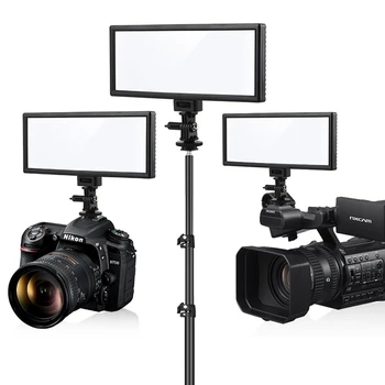 Viltrox L132T Kamera, LED vaizdo šviesos, LCD Ekranas Bi-Color & Pritemdomi Slim DSLR + AC maitinimo Adapteris Canon Nikon DV Kameros