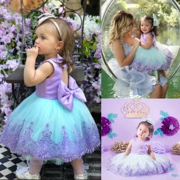 2019 Nauja Mielas Vaikams, Kūdikių Mergaitės Nėrinių Tuščiaviduris Lankas Atgal Gėlių Tiulio Inscenizacija Šalies Oficialaus Princess Tutu Suknelė Prom Dress