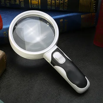 20 Kartų Optinis Didinamasis Stiklas Su LED Žibintai, Kišeninis didinamasis stiklas su Apšvietimu Skaityti Lupas de aumento