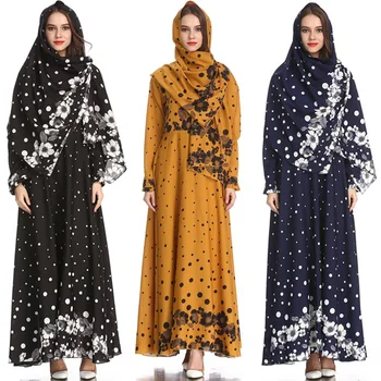 Kilnus Thobe 2020 Naujas Musulmonų Suknelė Womne Hijab Abayas Spausdinti Dubajus ilgomis Rankovėmis Šalies Malaizijos Islamo Drabužių Kaftan Turkija